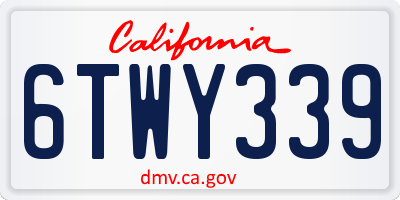 CA license plate 6TWY339