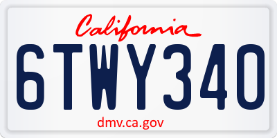 CA license plate 6TWY340