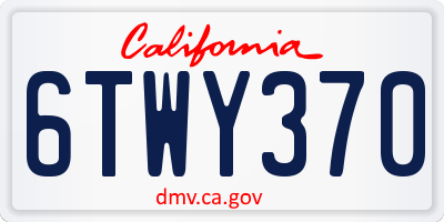 CA license plate 6TWY370