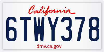 CA license plate 6TWY378