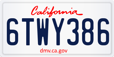 CA license plate 6TWY386