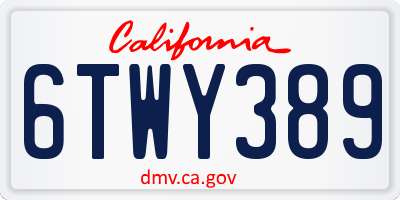CA license plate 6TWY389