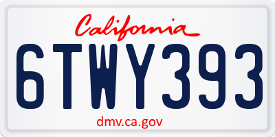 CA license plate 6TWY393
