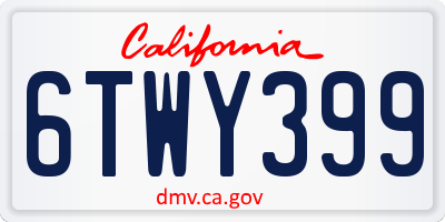 CA license plate 6TWY399