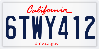 CA license plate 6TWY412