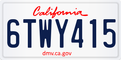 CA license plate 6TWY415