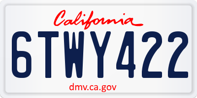 CA license plate 6TWY422