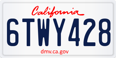 CA license plate 6TWY428