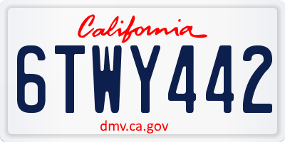 CA license plate 6TWY442