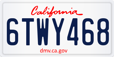 CA license plate 6TWY468