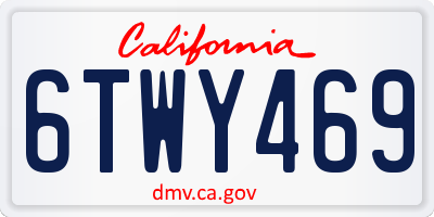CA license plate 6TWY469