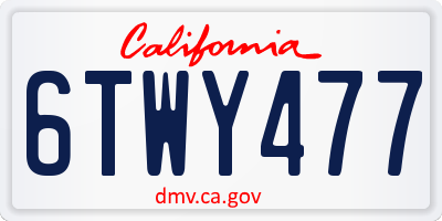 CA license plate 6TWY477