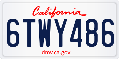 CA license plate 6TWY486