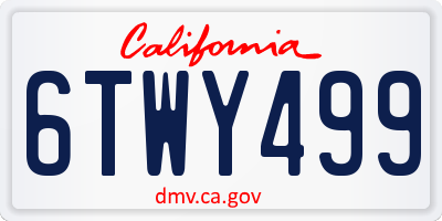 CA license plate 6TWY499