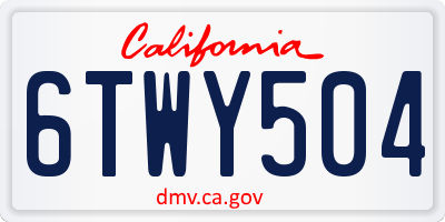 CA license plate 6TWY504