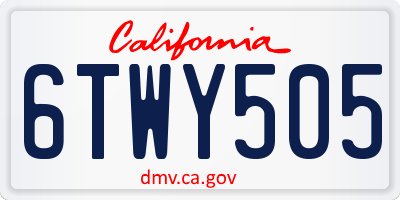 CA license plate 6TWY505