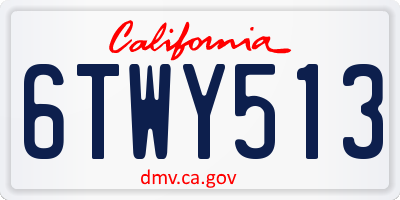 CA license plate 6TWY513