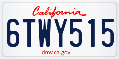 CA license plate 6TWY515