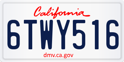 CA license plate 6TWY516