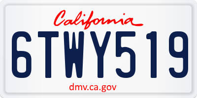 CA license plate 6TWY519