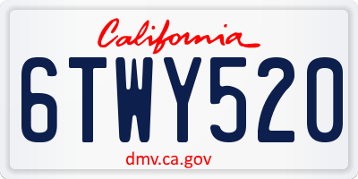 CA license plate 6TWY520