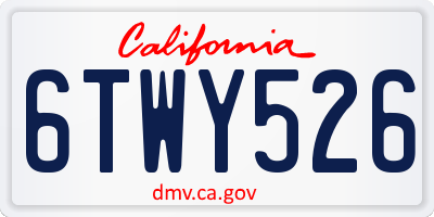 CA license plate 6TWY526
