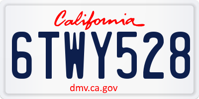CA license plate 6TWY528