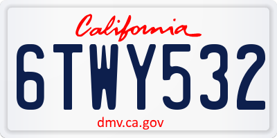 CA license plate 6TWY532