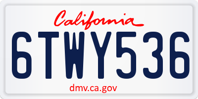 CA license plate 6TWY536