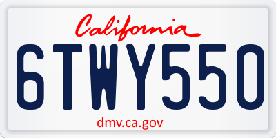 CA license plate 6TWY550