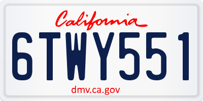 CA license plate 6TWY551