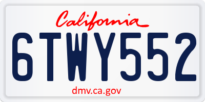 CA license plate 6TWY552
