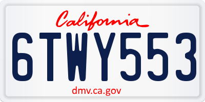 CA license plate 6TWY553