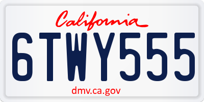 CA license plate 6TWY555