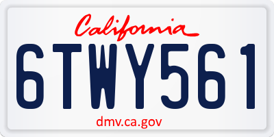 CA license plate 6TWY561