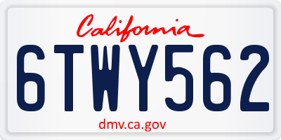 CA license plate 6TWY562
