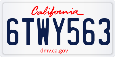 CA license plate 6TWY563