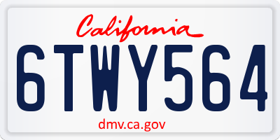 CA license plate 6TWY564
