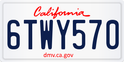 CA license plate 6TWY570
