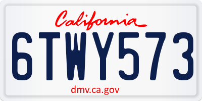 CA license plate 6TWY573