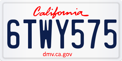 CA license plate 6TWY575