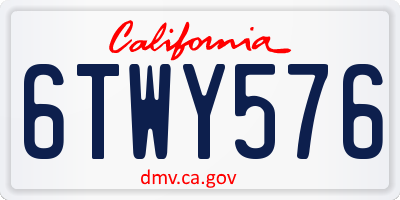 CA license plate 6TWY576