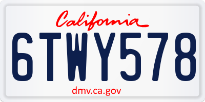 CA license plate 6TWY578