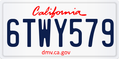 CA license plate 6TWY579