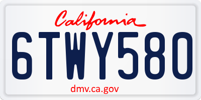 CA license plate 6TWY580