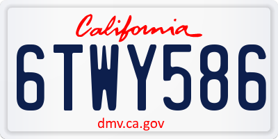 CA license plate 6TWY586