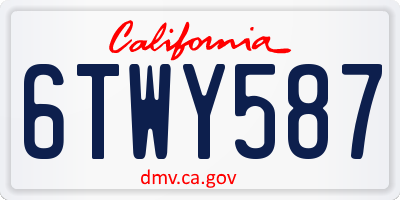 CA license plate 6TWY587