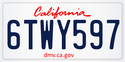 CA license plate 6TWY597