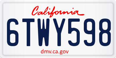 CA license plate 6TWY598