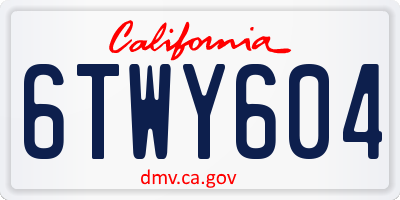 CA license plate 6TWY604